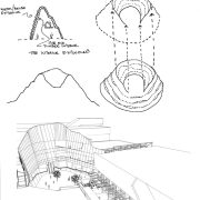 A view of the Sylvia Park shopping complex. angle, area, artwork, black and white, design, diagram, drawing, font, head, line, line art, organism, product, product design, structure, text, white
