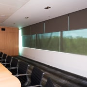 view of this office/meeting room in the new architecture, daylighting, glass, interior design, window, gray