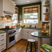 A view of this new Kitchen Designed by cabinetry, countertop, cuisine classique, home, interior design, kitchen, room, brown, gray