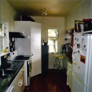 A view of the kitchen area before it countertop, home, kitchen, property, room, gray