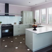 A view of some Smeg appliances. - A cabinetry, countertop, cuisine classique, floor, flooring, interior design, kitchen, real estate, room, gray