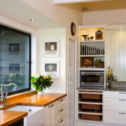 A view of some custom made kitchen cabinetry cabinetry, ceiling, countertop, cuisine classique, home, interior design, kitchen, room, gray