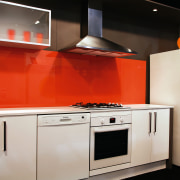 A view of some Simpson kitchen appliances. - cabinetry, countertop, home appliance, interior design, kitchen, kitchen appliance, kitchen stove, major appliance, orange, product, product design, room, gray