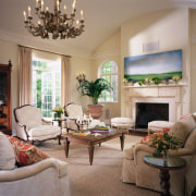 View of lounge room with cream sofas and ceiling, estate, home, interior design, living room, real estate, room, window, gray