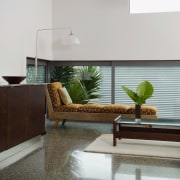 A view of some concrete flooring from Polished coffee table, floor, flooring, furniture, hardwood, home, interior design, living room, table, wood, wood flooring, gray