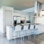 A view of ome paints by Resene. - architecture, ceiling, floor, flooring, furniture, interior design, kitchen, product design, real estate, table, wood, wood flooring, gray