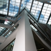 View of conservation House's glass skylight roof - architecture, building, daylighting, glass, structure, window, black