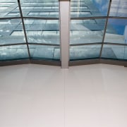 A view of some work done by Cortech architecture, daylighting, daytime, floor, glass, roof, sky, structure, window, gray