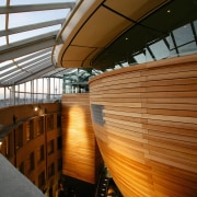 A view of the Auckland Museum. - A architecture, daylighting, tourist attraction, wood, brown