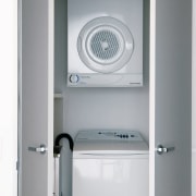 A view of this cupboard that conceals the door, product, product design, gray, white