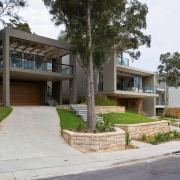 A view of a home developed by Lend architecture, condominium, cottage, estate, home, house, neighbourhood, property, real estate, residential area, gray