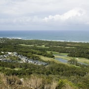 A view of the Visage development developed by bay, cape, coast, headland, land lot, nature reserve, plant community, promontory, sea, sky, brown, white