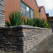 A view of some stone cladding from ProBuilt stone wall, walkway, wall, gray, black
