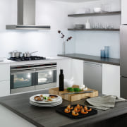 A view of some home applaices brought from countertop, cuisine classique, home appliance, interior design, kitchen, kitchen appliance, kitchen stove, small appliance, white, gray