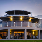 A view of some glazing done by Glasshape. architecture, building, corporate headquarters, facade, home, house, real estate, sky, gray