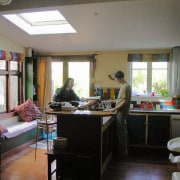 Before shot of the renovated kitchen area - furniture, interior design, room, window, black, gray