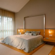 A view of the master bedroom featuring  architecture, bed, bed frame, bedroom, ceiling, interior design, mattress, real estate, room, suite, brown