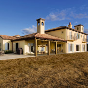 A view of a home built by Nautica cottage, estate, facade, farmhouse, home, house, mansion, property, real estate, residential area, roof, sky, villa, brown, blue