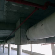 A view of the hydraulic system that incorporates aviation, beam, fixed link, pipe, steel, structure, black