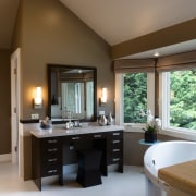 A view of a bathroom designed by Petersen bathroom, estate, interior design, room, brown, gray
