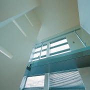 An interior view of the living areas featuring architecture, daylighting, glass, house, line, product, product design, window, gray