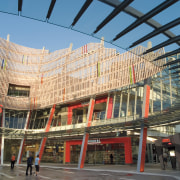 A view of Sylvia Park. - A view architecture, building, city, facade, landmark, metropolis, metropolitan area, mixed use, plaza, shopping mall, structure