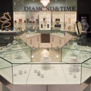 An interior view of the diamond &amp; Time furniture, glass, interior design, table, tourist attraction, gray, black
