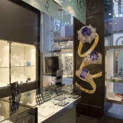 An interior view of the diamond &amp; Time exhibition, interior design, museum, tourist attraction, brown