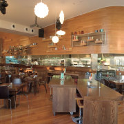 A view of the Garrison Public House at café, cafeteria, coffeehouse, interior design, restaurant, brown