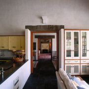 A view of the interior living areas featuring ceiling, home, house, interior design, living room, room, gray