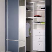 A view of this customised wardrobe supplied and closet, furniture, product, product design, wardrobe, gray, black