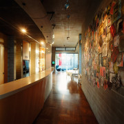 An interior view of the living areas featuring ceiling, interior design, lobby, tourist attraction, brown