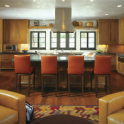 The kitchen was built in the same place dining room, interior design, kitchen, living room, real estate, room, brown