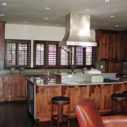 The kitchen was built in the same place cabinetry, countertop, interior design, kitchen, room, gray, red