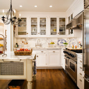 A view of the custom timber cabinetry designed cabinetry, countertop, cuisine classique, floor, flooring, hardwood, home, interior design, kitchen, room, wood flooring, white, brown