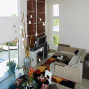 Owers could choose to keep the 21ft-high ceiling furniture, home, interior design, living room, room, gray