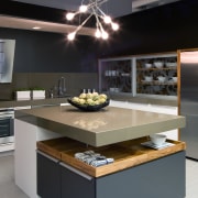 A view of these kitchens designed by Yellowfox countertop, interior design, kitchen, black, gray