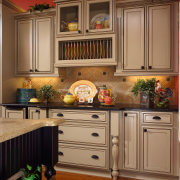 Designs-of-Distinction by Brown Wood Products is a complete cabinetry, countertop, cuisine classique, furniture, hardwood, home, home appliance, interior design, kitchen, room, wood stain, brown, orange