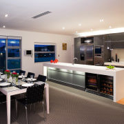 Vintec's high-tec 40SGESS wine cabinet and 40BVC beverage interior design, kitchen, real estate, gray