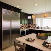 view of kitchen by Insignia Kitchen and Bath cabinetry, countertop, interior design, kitchen, room, window, gray