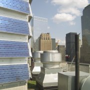 A view of the solaire in battery pack apartment, building, condominium, downtown, metropolitan area, real estate, roof, skyscraper, window, gray