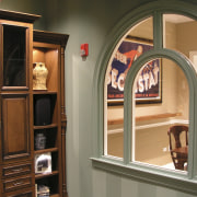 A view of the custom cherry timber cabintry cabinetry, door, furniture, home, interior design, window, brown, orange