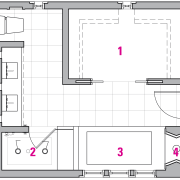 Floor plan of the bathroom - Floor plan angle, area, design, diagram, drawing, floor plan, font, line, product design, text, white