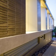 The slender profile of the Smoke Split bricks architecture, building, daylighting, facade, home, house, interior design, line, real estate, wall, window, wood, brown