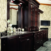 Professional input is essential when planning a bathroom. cabinetry, countertop, furniture, interior design, kitchen, black