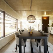 These ready-made pod houses, designed by avant-grade architect ceiling, dining room, interior design, loft, brown, white