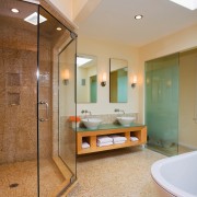 A view of this bathroom that feature the bathroom, ceiling, estate, floor, home, interior design, real estate, room, tile, brown, gray