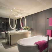 Bathrooms are designed to be both modern and bathroom, ceiling, interior design, product design, room, black, orange