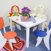 A view of this custom childrens bedroom furniture chair, furniture, play, room, table, toy, white