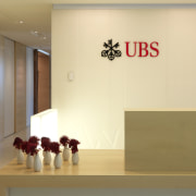 Rhino Signmakers supplied all the reception and directional ceiling, interior design, wall, orange, yellow